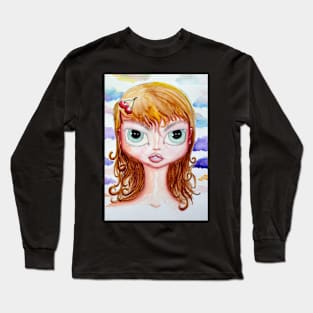 Cherry Girl Watercolor Long Sleeve T-Shirt